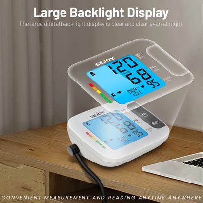 Sejoy DBP Blood Pressure Monitor Upper Arm Automatic BP Cuff Machine with LED Display for Home Use Health Care
