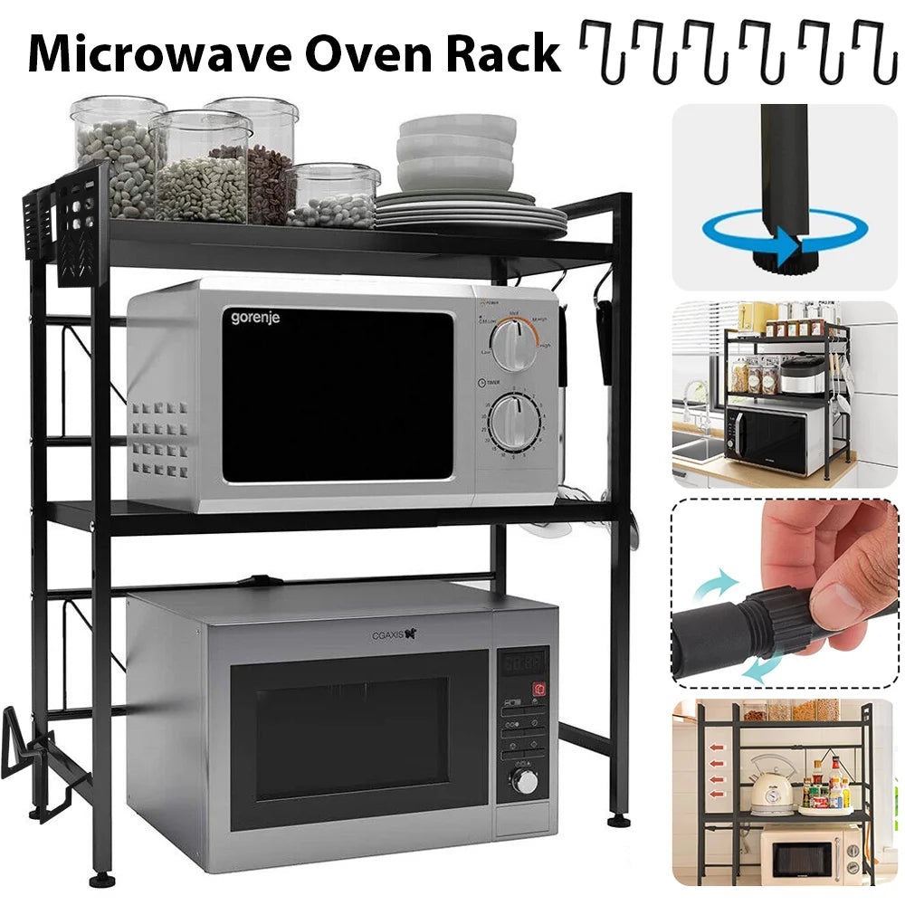 Microwave Oven Shelf Stand Rack Microwave Storage Rack Modern Kitchen Storage Rack Kitchen Accessories Organizer Shelf