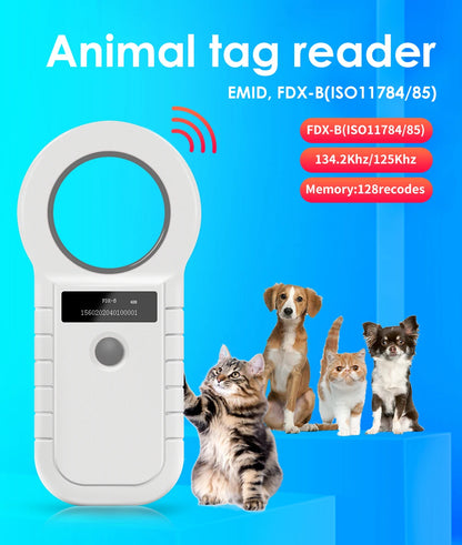 134.2KHz RFID Animal Reader 15 Digits 125KHz Pet ID Scanner EMID FDX-B ISO 11784/85 Microchip Tag Registration For Cow Fish Dog