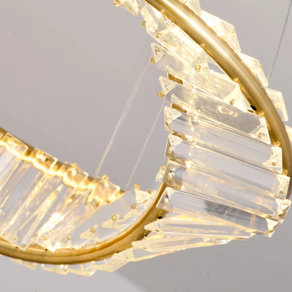 Modern Pendant Light Crystal Led Ceiling Lamp Gold Chandelier Möbius Strip Lustre Luxury Living Dining Room Home Decor Fixture