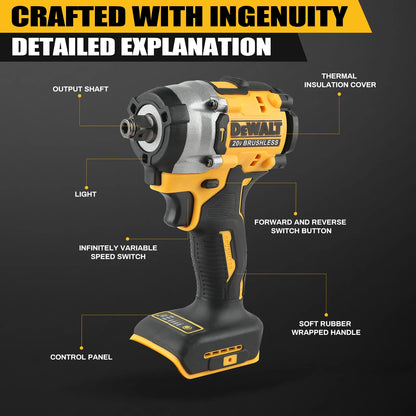 DEWALT DCF921 Atomic 20V Maximum Cordless Wrench 1/2 inch Cordless Impact Wrench Variable Speed Charging Wrench No Batter