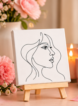 I Love My Mom Mini Canvas Set with Wooden Easels – Mother’s Day Gift & Keepsake