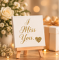 I Miss You Gold Mini Canvas with Wooden Easel – Thoughtful Keepsake Gift