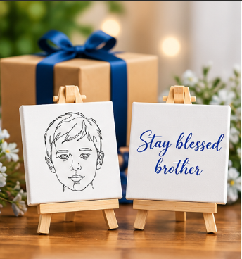 Stay Blessed Brother Mini Canvas Set with Wooden Easels – Brother Gift & Keepsake