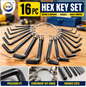 16PC Hex Key Set – Metric & Imperial Allen Keys on Storage Rings | Assorted L-Shaped Hex Wrench Set for Furniture, Bikes, Machinery, Automotive & DIY
