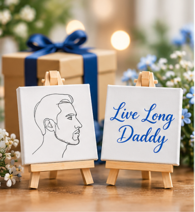 Live Long Daddy Mini Canvas Set with Wooden Easels – Father’s Day & Birthday Gift