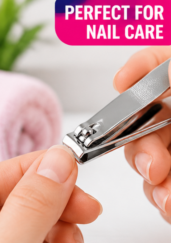 6PC Manicure Set – Nail Clippers, Cuticle Tool, Metal Nail File & Emery Board | Manicure Pedicure Nail Care Kit for Home & Travel