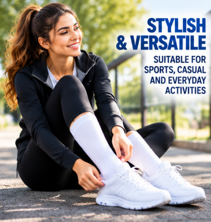 Britwear White Grip Socks UK 4–7 – Non-Slip Sole Everyday Socks | Ladies Sports, Yoga, Pilates, Gym & Home Socks – 1 Pair