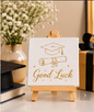 Good Luck Graduation Mini Canvas with Wooden Easel – Exam & Achievement Gift