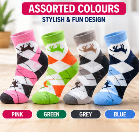 3 Pairs Women’s Equestrian Trainer Socks UK 4–7 – Cotton Rich Horse Argyle Ankle Socks | Riding, Casual & Everyday Socks – Assorted Colours