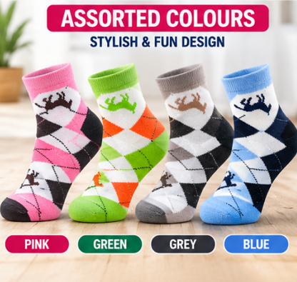 3 Pairs Women’s Equestrian Trainer Socks UK 4–7 – Cotton Rich Horse Argyle Ankle Socks | Riding, Casual & Everyday Socks – Assorted Colours