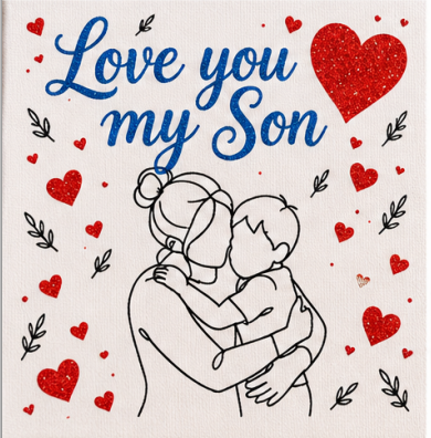 Love You My Son Mini Canvas with Wooden Easel – Son Gift & Keepsake