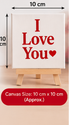 I Love You Mini Canvas Set with Wooden Easels – Valentine’s Day Gift & Romantic Keepsake
