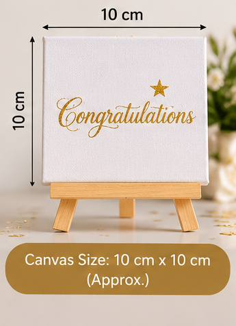 Congratulations Mini Canvas with Wooden Easel – Celebration Gift & Keepsake