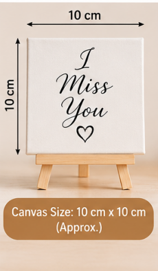 I Miss You Mini Canvas with Wooden Easel – Thoughtful Love Gift & Keepsake