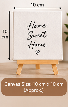 Home Sweet Home Mini Canvas Set with Wooden Easels – Housewarming Gift & Home Décor
