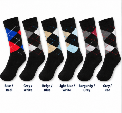 Men’s Argyle Fashion Socks UK 6–11 – Smart Casual Diamond Pattern Dress Socks | Soft Everyday Office & Formal Socks – Assorted Colour – 1 Pair