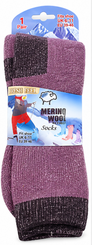 Men’s Merino Wool Blend Hiking Socks UK 6–11 – 45% Merino Wool Bamboo Walking Boot Thermal Socks | Assorted Colours – 1 Pair