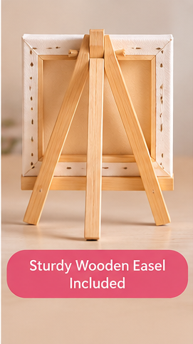 Happy Birthday Mini Canvas Set with Wooden Easels – Birthday Gift & Celebration Décor