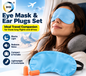 Travel Eye Mask & Ear Plugs Set – Lightweight Sleep Mask with Soft Foam Earplugs for Flights, Holidays, Home, Hotels & Travel