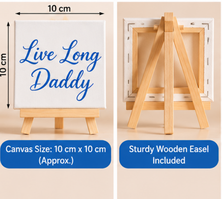 Live Long Daddy Mini Canvas Set with Wooden Easels – Father’s Day & Birthday Gift