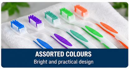 8 Pack Toothbrushes – Assorted Colour Manual Toothbrush Value Pack with Comfortable Grip | Everyday Oral Care & Family Dental Hygiene
