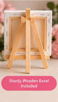 I Love My Mom Mini Canvas Set with Wooden Easels – Mother’s Day Gift & Keepsake