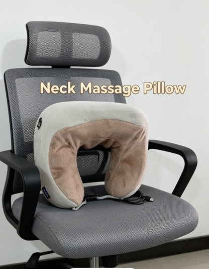 Shiatsu Neck Massager U Shaped Electric Massage Pillow Rechargeable Neck Shoulder Massager Heat Travel Cushion Grey