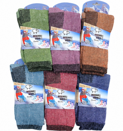 Men’s Merino Wool Blend Hiking Socks UK 6–11 – 45% Merino Wool Bamboo Walking Boot Thermal Socks | Assorted Colours – 1 Pair