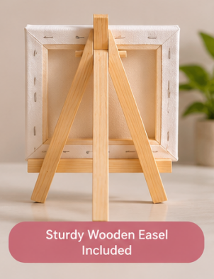 Best Friend Mini Canvas Art with Wooden Easel – Handmade Friendship Gift & Desk Décor