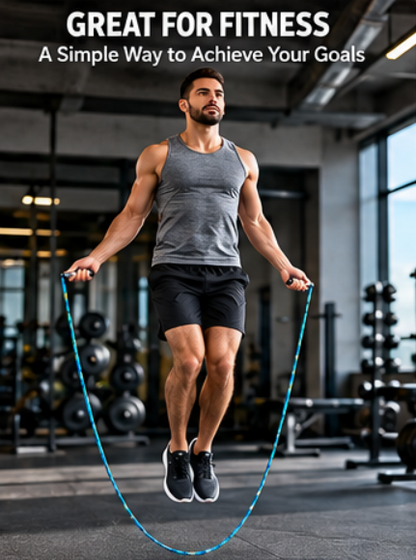 2.7m Skipping Rope with Wooden Handles – Lightweight Jump Rope for Fitness, Cardio, Gym & Home Workouts
