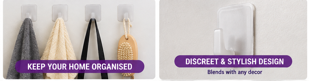 12 Pack Self Adhesive Wall Hooks – Strong Stick-On Hooks 2.7 x 3.5cm, No Drill Hanging Hooks for Kitchen, Bathroom, Bedroom, Office & Home Organisation