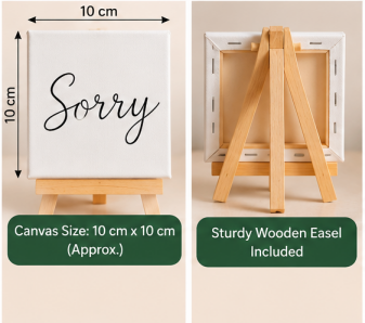 Sorry Mini Canvas Set with Wooden Easels – Apology Gift & Reconciliation Keepsake