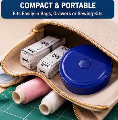 4 Piece Measuring Tape Set – Flexible Sewing Tape Measures with Retractable Tape for Tailoring, Dressmaking, Crafts & Body Measurements