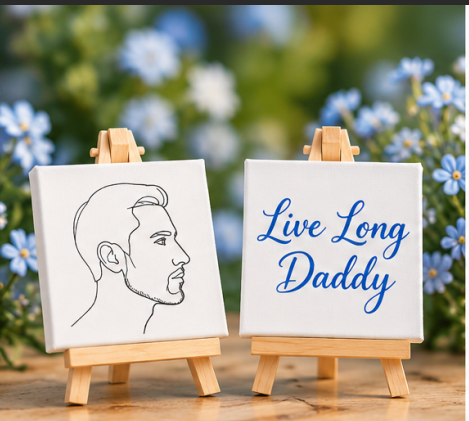 Live Long Daddy Mini Canvas Set with Wooden Easels – Father’s Day & Birthday Gift