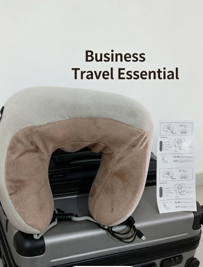 Shiatsu Neck Massager U Shaped Electric Massage Pillow Rechargeable Neck Shoulder Massager Heat Travel Cushion Grey