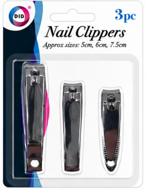 3PC Nail Clippers Set – Stainless Steel Fingernail & Toenail Clippers, 5cm 6cm 7.5cm Manicure Pedicure Nail Care Kit for Hands & Feet