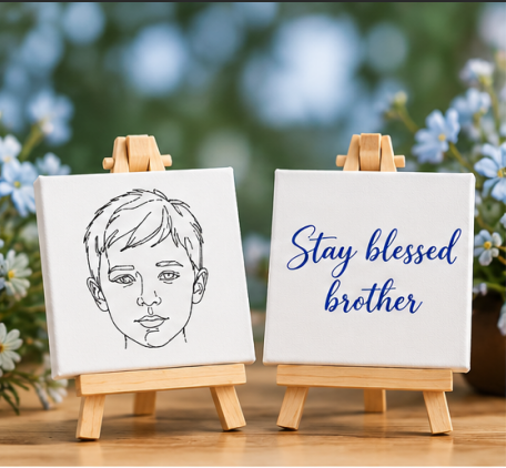 Stay Blessed Brother Mini Canvas Set with Wooden Easels – Brother Gift & Keepsake