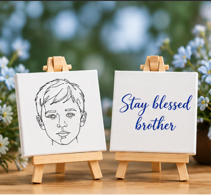 Stay Blessed Brother Mini Canvas Set with Wooden Easels – Brother Gift & Keepsake