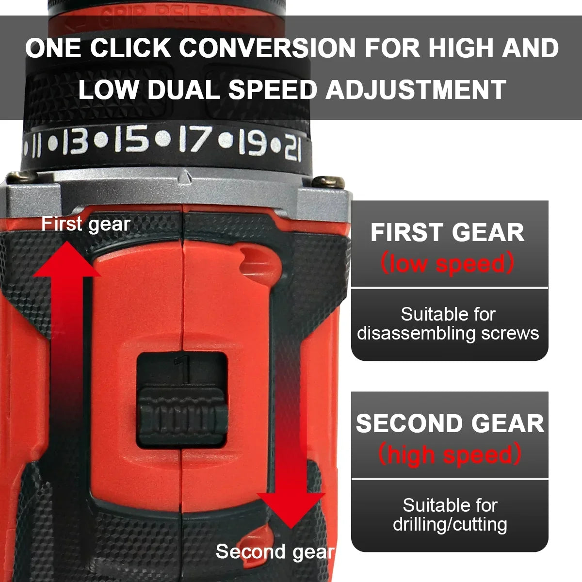 21V Brushless Electric Impact Driver Screwdriver Handheld Drill Set +2X Battery