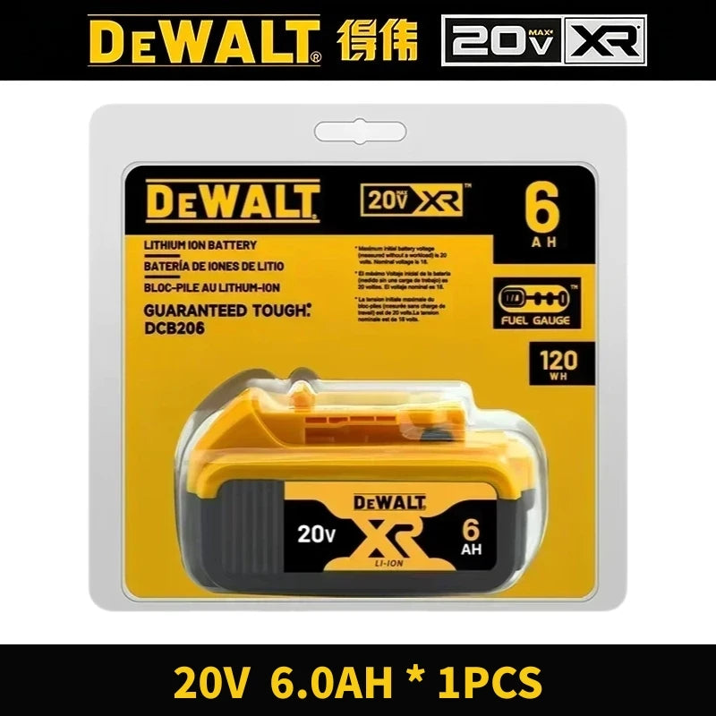 100% Original DeWalt 20V 6Ah 5Ah Battery Power Tool Replacement for DeWalt DCB206 DCB205 DCB202 DCB200 18V 20V Power Tool