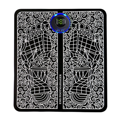 EMS Massage Pad 8 Modes Foot Circulation Massager USB Rechargeable Leg Muscle Stimulator Remote Control for Relax Feet and Legs