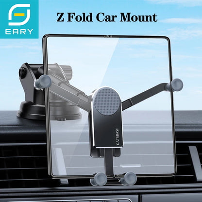 Eary for Z fold 7 6 5 Car Phone Holder Stand Mount Dashboard Suction Cup Bracket With 360°Rotate for Samsung S25 iPhone Xiaomi