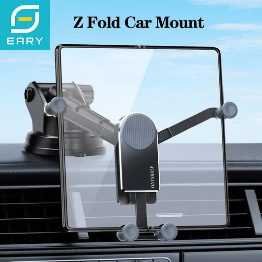 Eary for Z fold 7 6 5 Car Phone Holder Stand Mount Dashboard Suction Cup Bracket With 360°Rotate for Samsung S25 iPhone Xiaomi