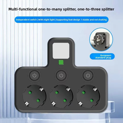 EU Plug AC Socket Power Board Multi-layer Wall Socket Universal Network Filter with Or Without USB Independent Switch Light Adap