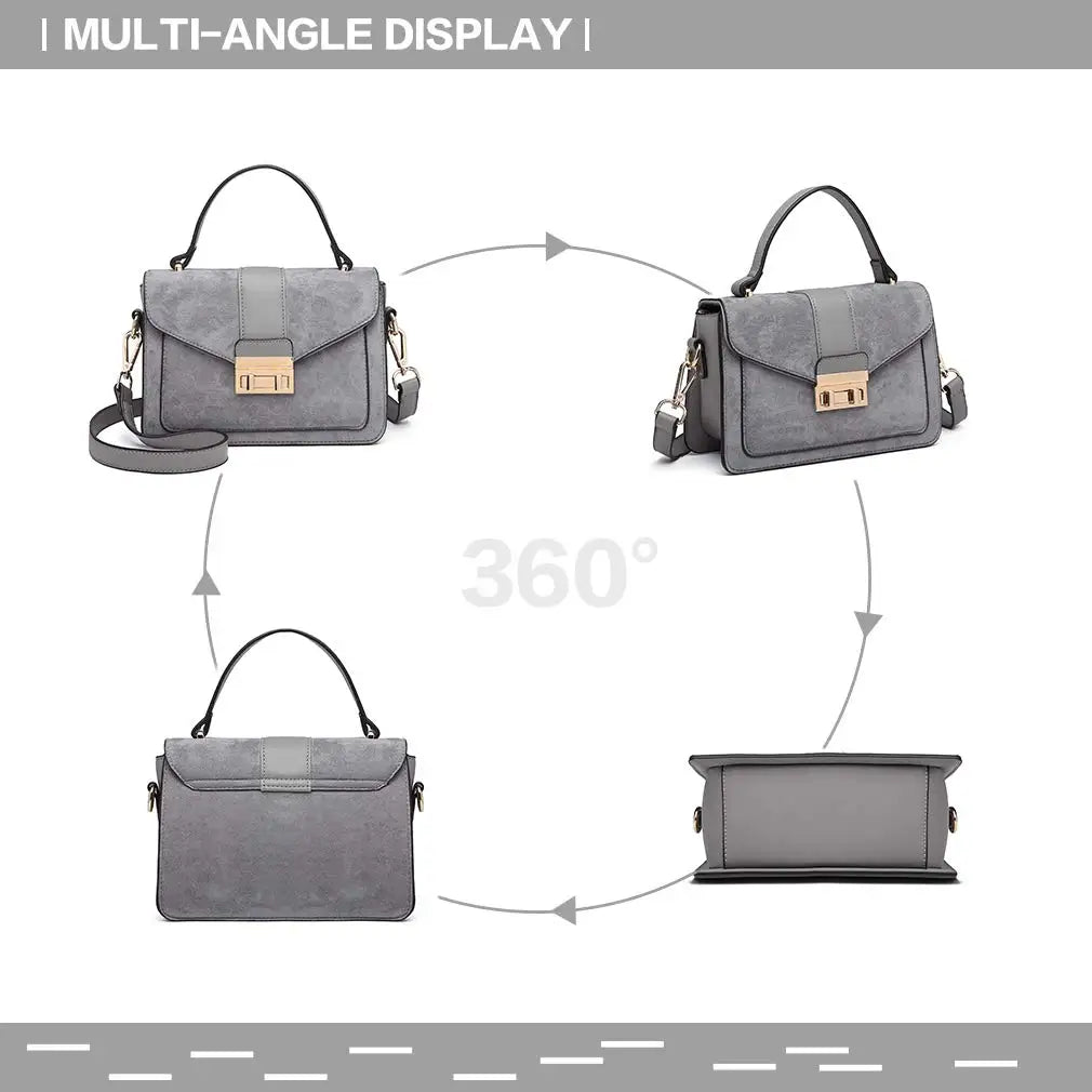 Miss Lulu Crossbody Bag for Women, Small Women's Top-Handle Bags, Suede Handbags for Shopping Traveling