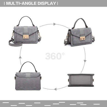 Miss Lulu Crossbody Bag for Women, Small Women's Top-Handle Bags, Suede Handbags for Shopping Traveling