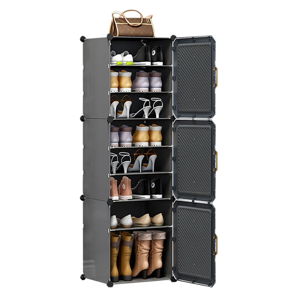 Multi-Tier Adjustable Shoe Storage Cabinet with Doors