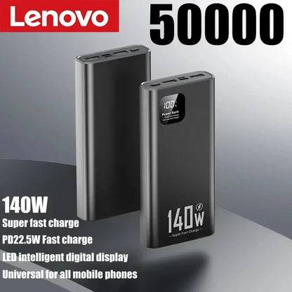 Lenovo Portable PowerBank 140W Super Fast Charging 500000mAh Large Capacity External Battery Charger Powerbank For Xiaomi iPhone