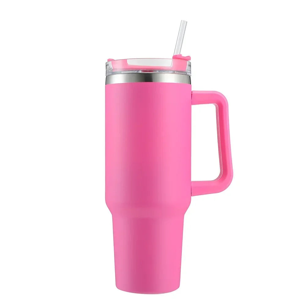 40oz Stainless Steel Insulated Water Bottle With Handle Drinking Cups Keeps Cold Tumbler With Lid Straw Mug for Summer Outdoor